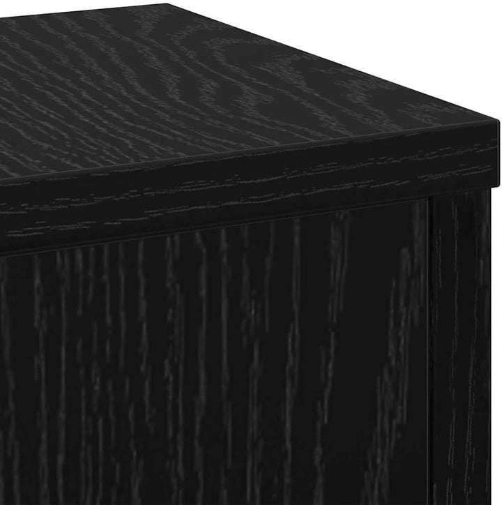 vidaXL Pflanzenständer 2er Set Schwarz Eiche 17 x 17 x 60 cm Aus Holz Minimalistische Innensäule für