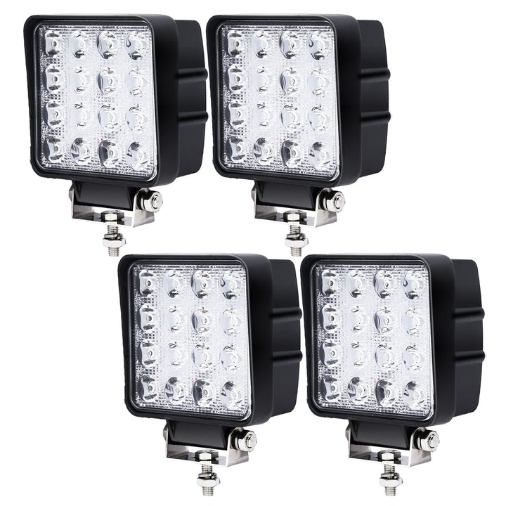 Lospitch Rechteck LED Arbeitsscheinwerfer 12Volt 24V 48W LED Scheinwerfer für traktor,LKW,Offroad, S