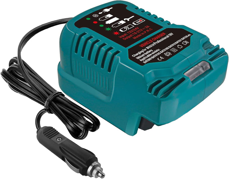 Mini Auto-Ladegerät für Bosch Professional 18V System GBA Li-ion Akku, 2A Ersatz Ladegerät GAL 18V-4