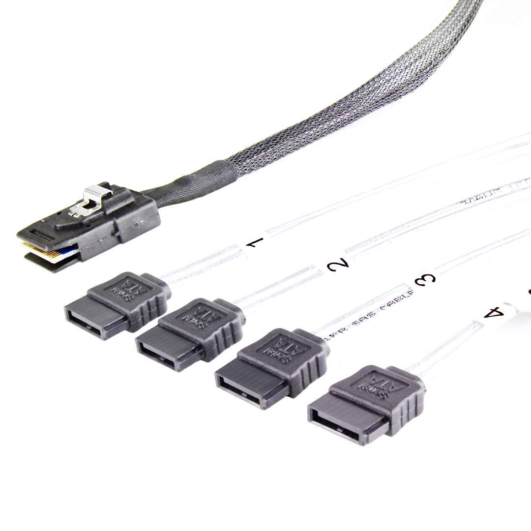 FANTEC SRC-Mini SAS zu 4X SATA Kabel (SAS SFF8087 zu 4X SATA, 6Gbits/s pro Anschluss, für Servergehä