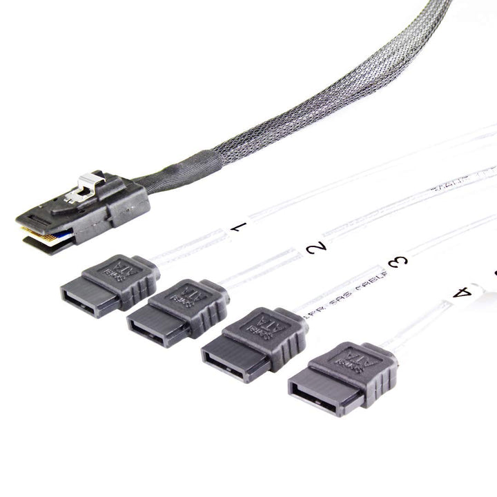 FANTEC SRC-Mini SAS zu 4X SATA Kabel (SAS SFF8087 zu 4X SATA, 6Gbits/s pro Anschluss, für Servergehä