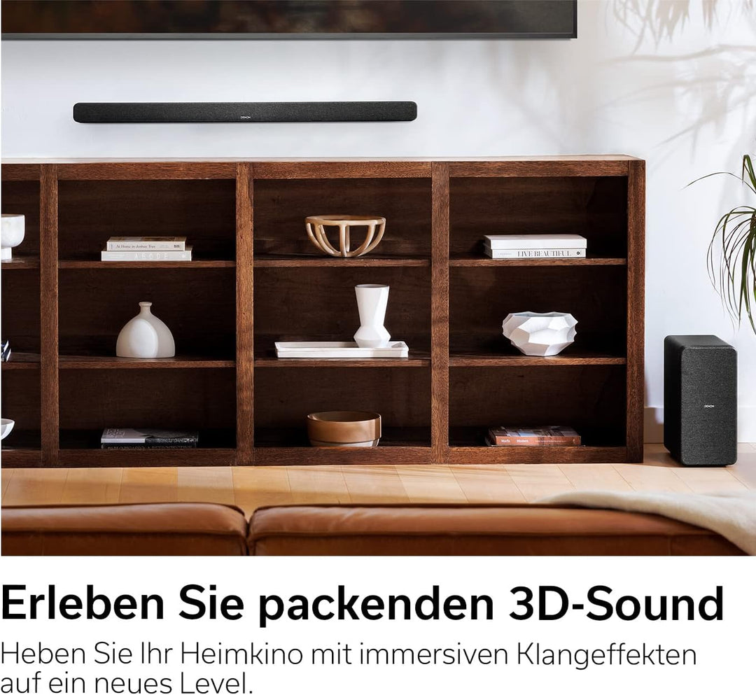 Denon DHT-S517 3.1.2 Dolby Atmos Soundbar System Mit Kabellosem Subwoofer, HDMI EARC Und Bluetooth,