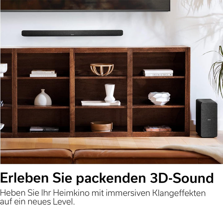 Denon DHT-S517 3.1.2 Dolby Atmos Soundbar System Mit Kabellosem Subwoofer, HDMI EARC Und Bluetooth,