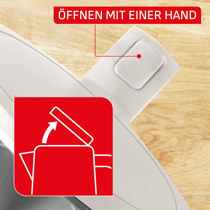 Tefal ThermoProtect Elektrischer Wasserkocher, Safe to Touch, 1500 W, Hellgrau und Innenseite aus Ed