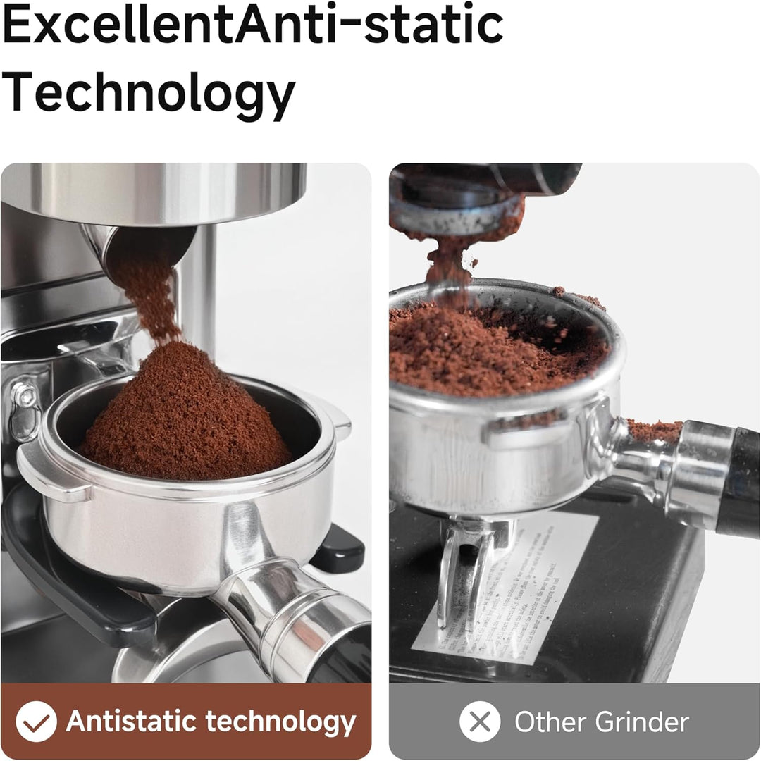 HIBREW G7 Espressomühle mit Kegelsenker, magnetischer Messbecher, Metallgehäuse, 48 Mahlstufen - für