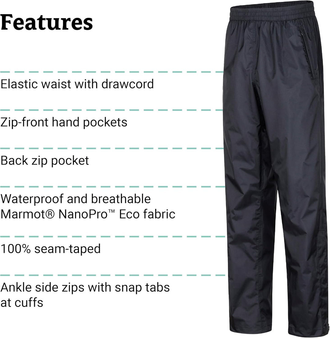 Marmot Herren Precip Eco Pant, wasserdichte Regenhose, Winddichte Wanderhose, atmungsaktive Regenkle