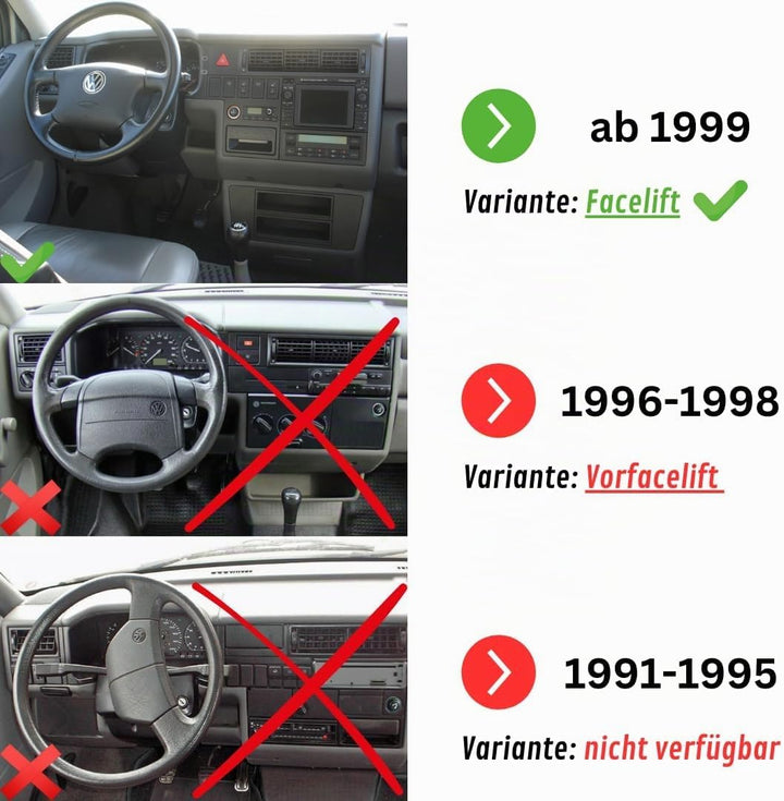 MagSafe kompatible Handyhalterung für VW T4 (Facelift ab 1999) – Magnet Halter für Armaturenbrett in