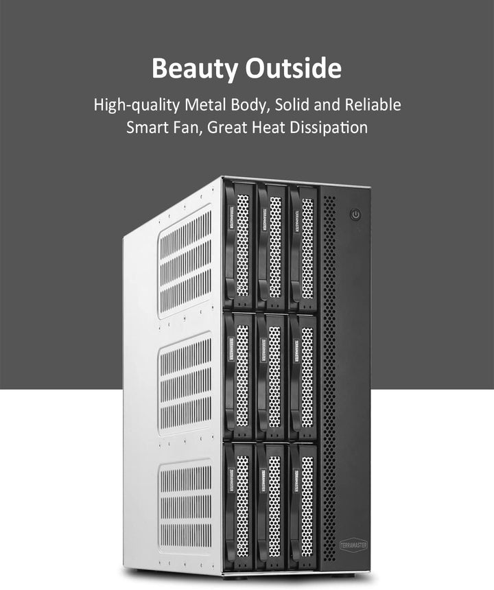 TERRAMASTER T9-450 9Bay NAS Storage - Hochgeschwindigkeits-Network Attached Storage mit Quad-Core CP