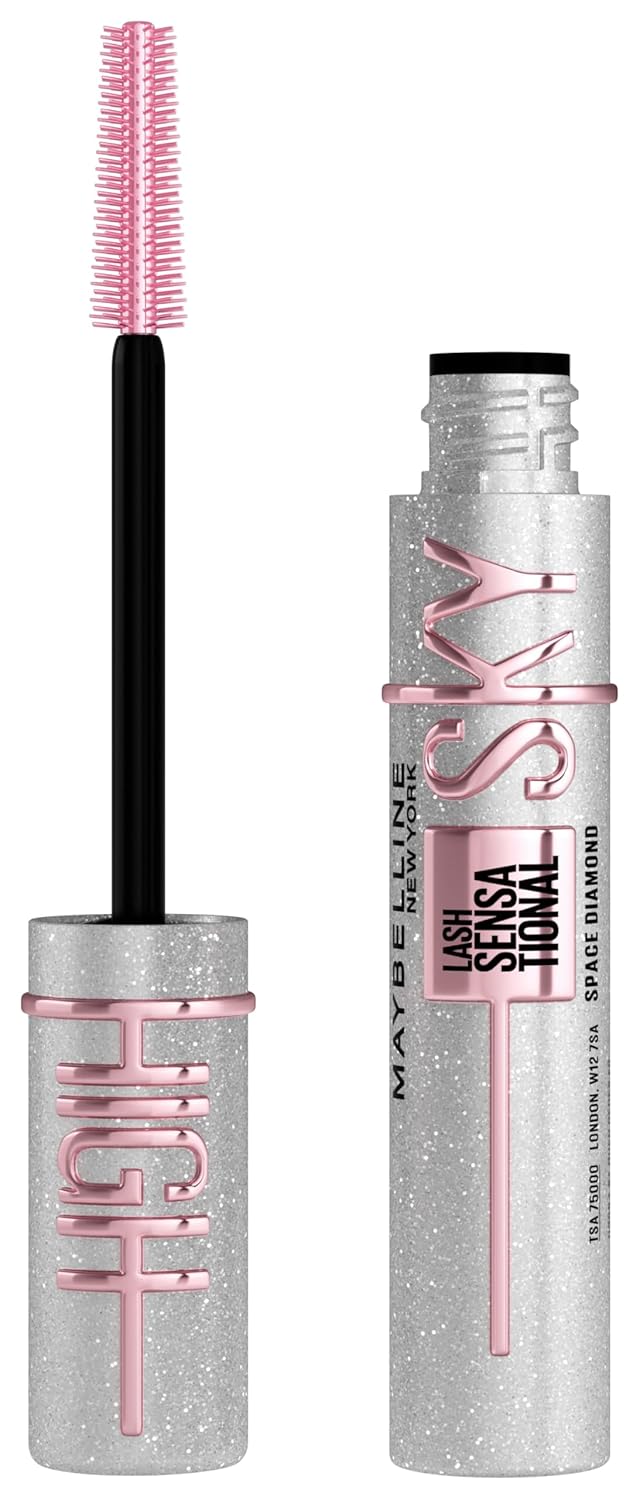 Mascara Set Maybelline New York Lash Sensational Space Diamond, silber glitzernde Topcoat, schimmern