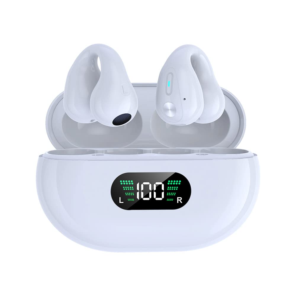 SLuB Knochenschall Kopfhörer, Open Ear Kopfhörer Bluetooth, Ohrclip-Sportkopfhörer, Bluetooth 5.4, H