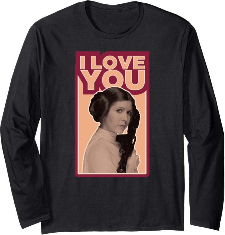 Star Wars Princess Leia I love You Side Portrait Langarmshirt