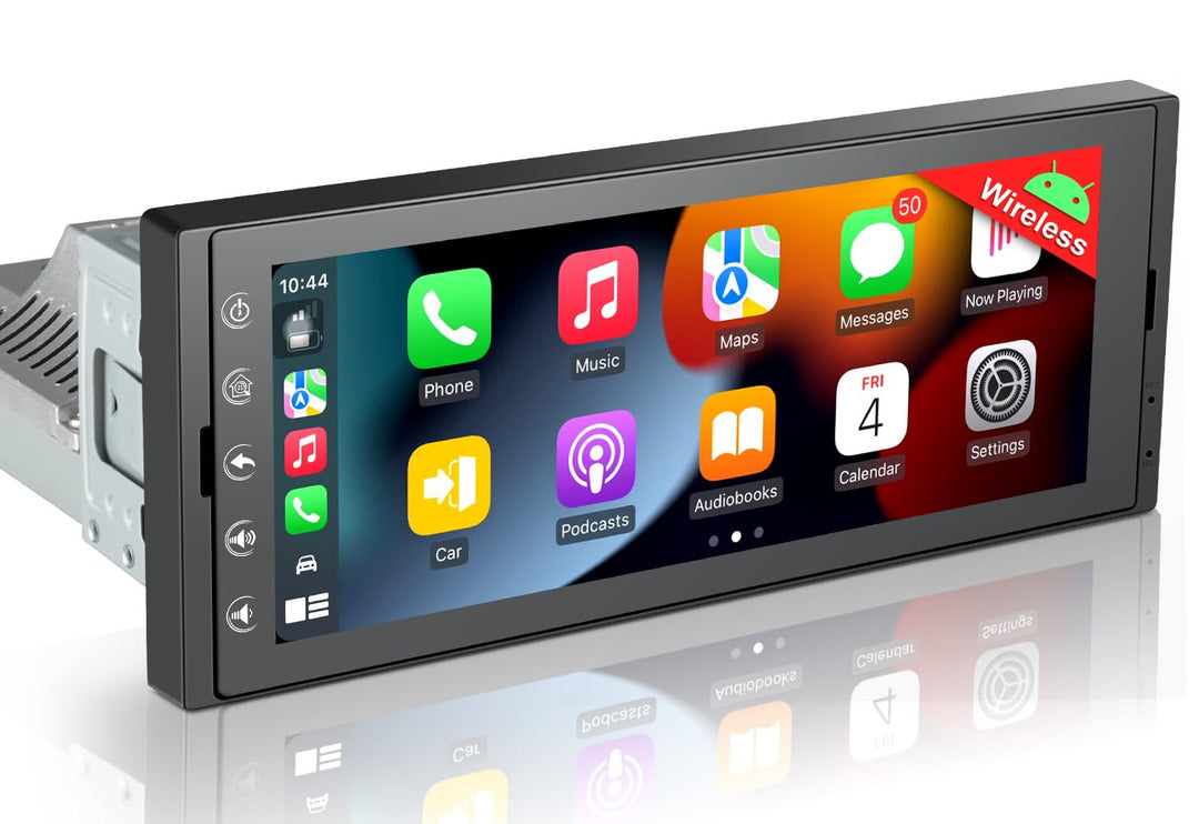 Android Autoradio 1Din mit Bildschirm,Wireless CarPlay & Android Auto Radio Touch Display mit Blueto