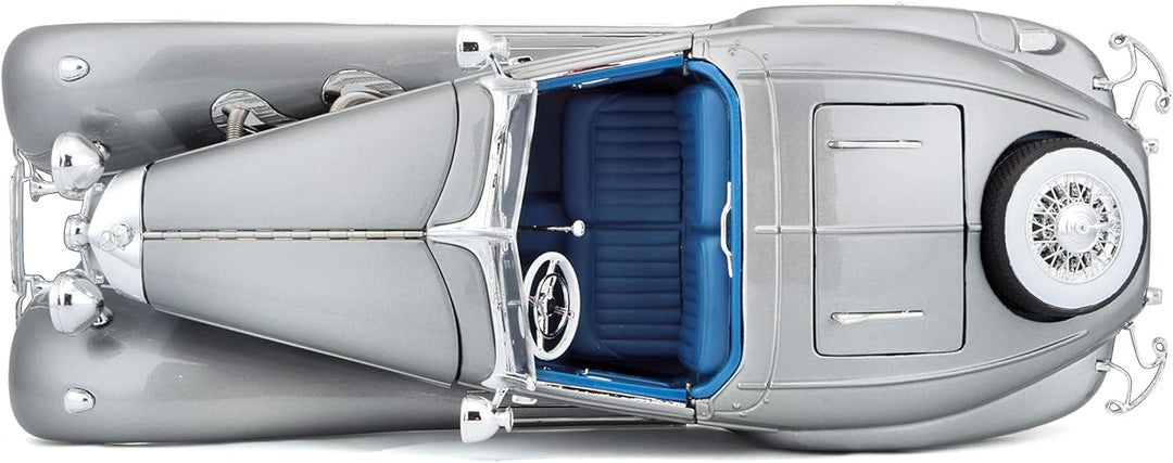 Maisto 36862 Mercedes-Benz 500K Modellauto im Massstab 1:18, Rot/Blau/Grau