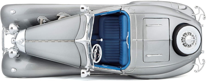 Maisto 36862 Mercedes-Benz 500K Modellauto im Massstab 1:18, Rot/Blau/Grau