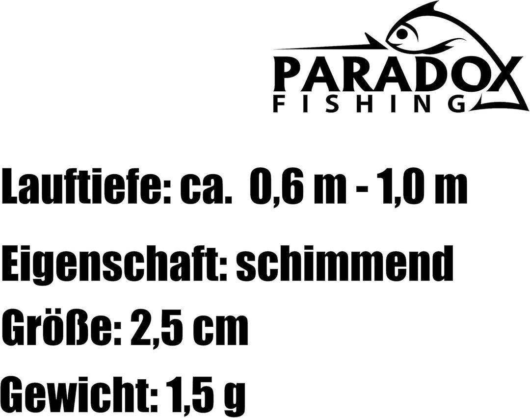 mini Wobbler Set 5 Wobbler (2,5cm 1,5g schwimmend Lauftiefe: 0,6m-1 m) zum Forellen Angeln oder als