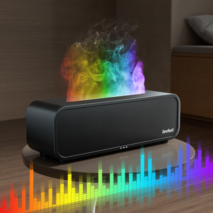 Aroma Diffuser für Ätherische Öle - Rhythmus Erkennung Aromatherapie Diffusor mit RGB Flamme Variati