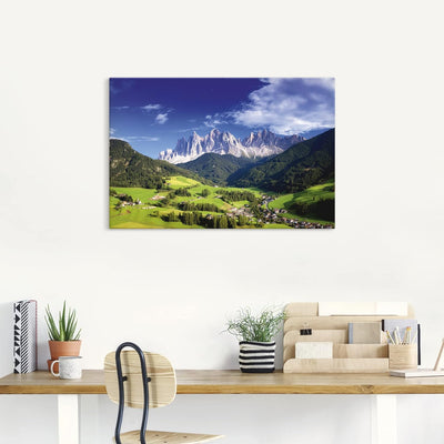 ARTland Leinwandbilder Wandbild Bild auf Leinwand 90x60 cm Wanddeko Alpenbilder Landschaft Berge Süd