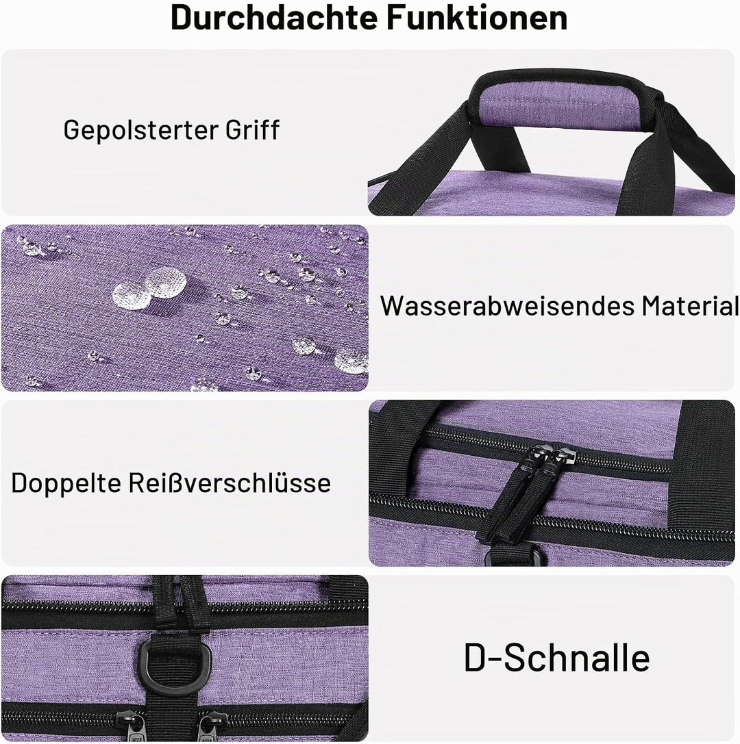 MIER Sporttasche 50L faltbar, Reisetasche mit Schuhfach, Weekender, Lila | Separates belüftetes Schu