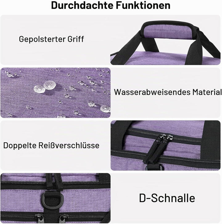 MIER Sporttasche 50L faltbar, Reisetasche mit Schuhfach, Weekender, Lila | Separates belüftetes Schu