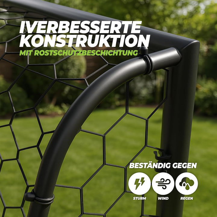 VirtuFit Fussballtor mit Torwand für Kinder – Fussballtore 180 x 120 x 60 cm Premium Tor, 180 x 120