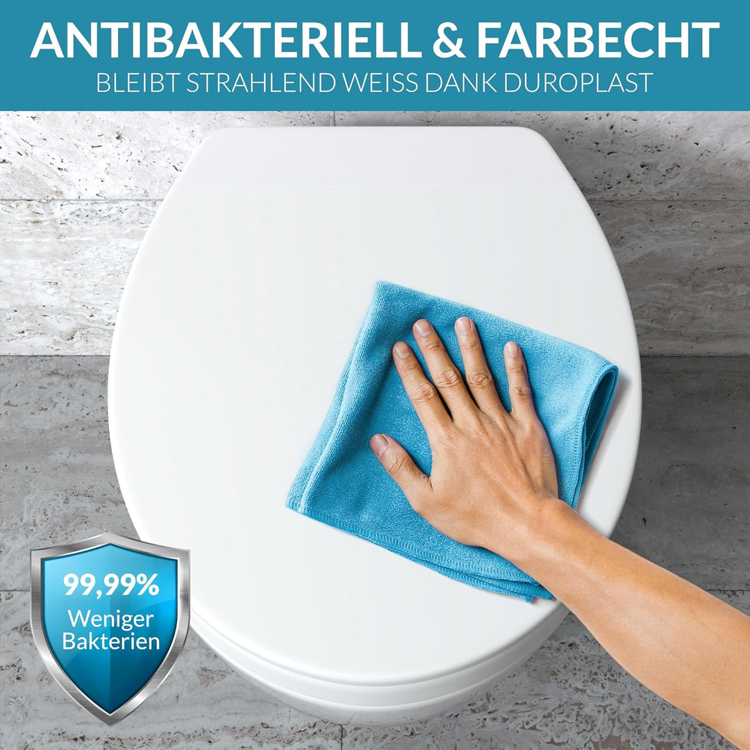 BenaVita WC Sitzerhöhung 5 cm aus Duroplast - Erhöhter Toilettensitz für bequemes Sitzen inkl. Absen