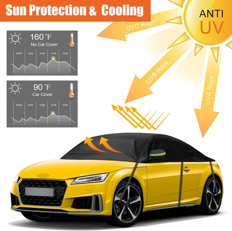 Halbe Autoabdeckung Ersatz für Audi TT 1998-2024, Softtop-Dachschutz-Autoabdeckung Wasserdicht, Halb