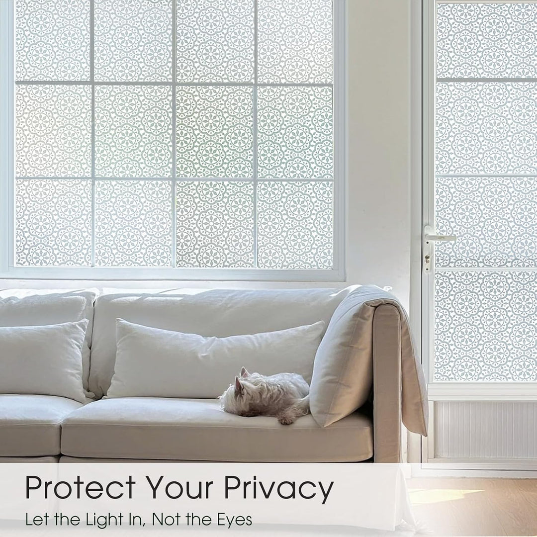 Lifetree Fensterfolie Blickdicht Selbsthaftende Sichtschutzfolie Fenster Dekofolie Privatsphäre Stat
