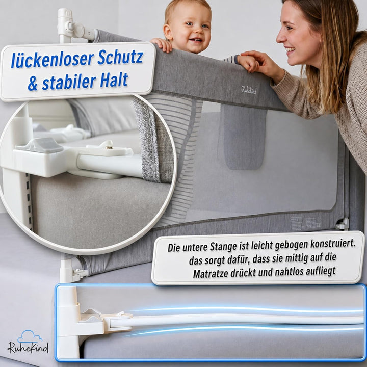 Rausfallschutz Boxspringbett & Bettgitter Rausfallschutz – Bettschutzgitter Set inkl. Befestigungsmö