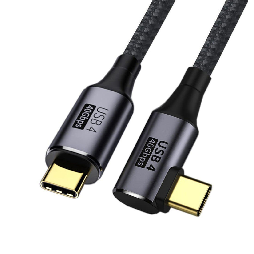 ChenYang CY 90 Grad abgewinkelt USB-C auf Type-C USB4 Kabel 40 Gbit/s mit 100W Aufladung UHD 8K 5K 4