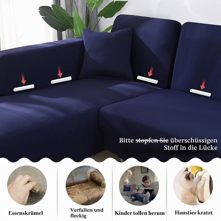 Jaotto Sofa Überwürfe Sofabezug Elastische Spandex Stretch Sofabezüge Couchbezug für L-Form Sofa Uni