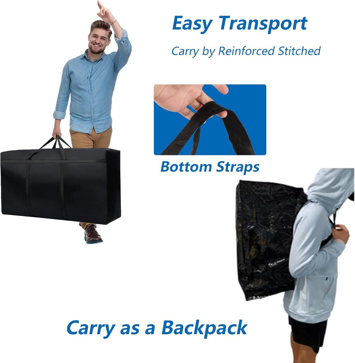 DAJAVE 4 Stück 180L Super Gross Aufbewahrungstasche 600D Oxford Heavy-Duty Belastbare Tragetasche Mi