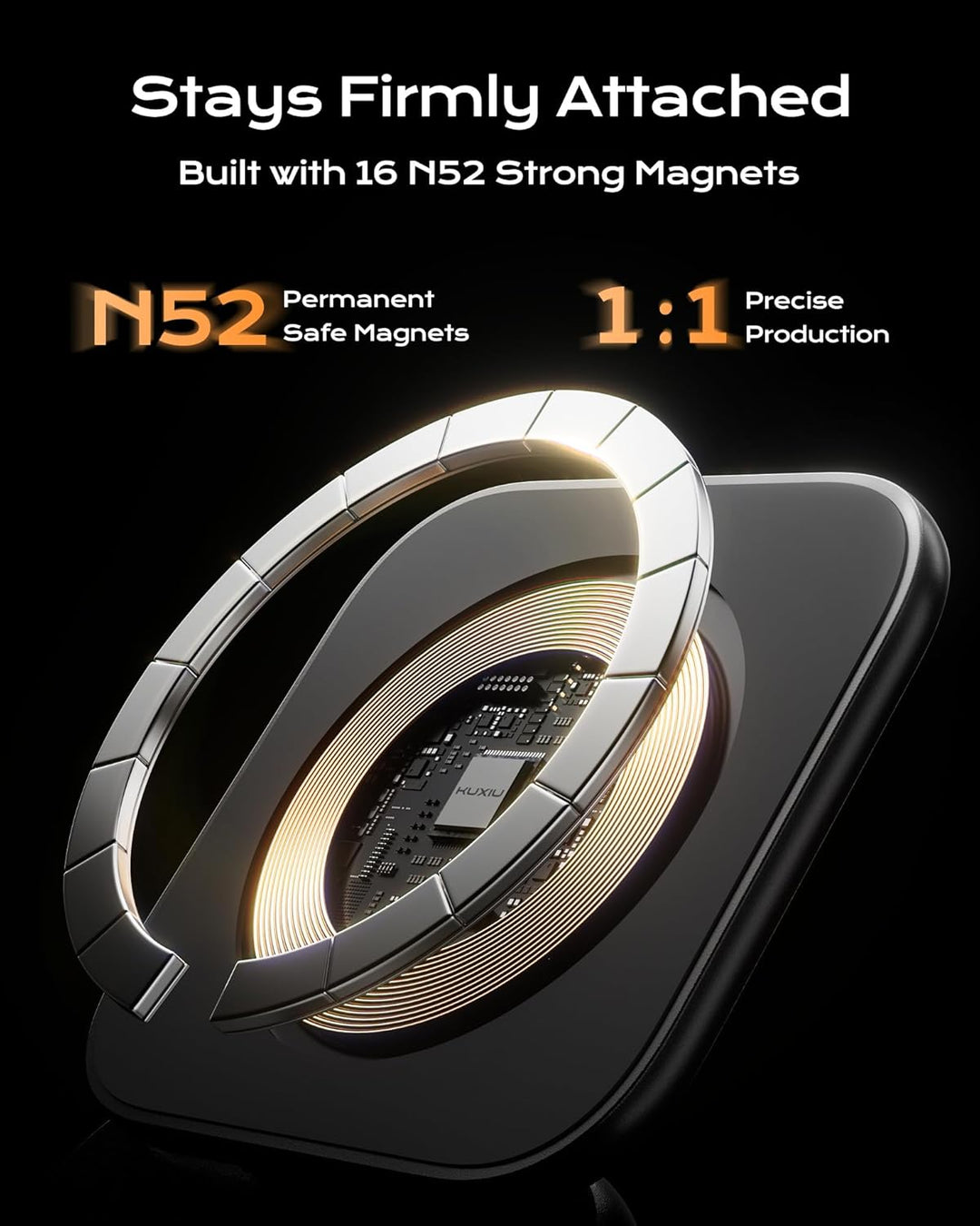 KU XIU X40 Turbo Qi2.2 25W 3-in-1 Ladestation für iPhone 17/16/15/14/13/12, 5W für Apple Watch und A