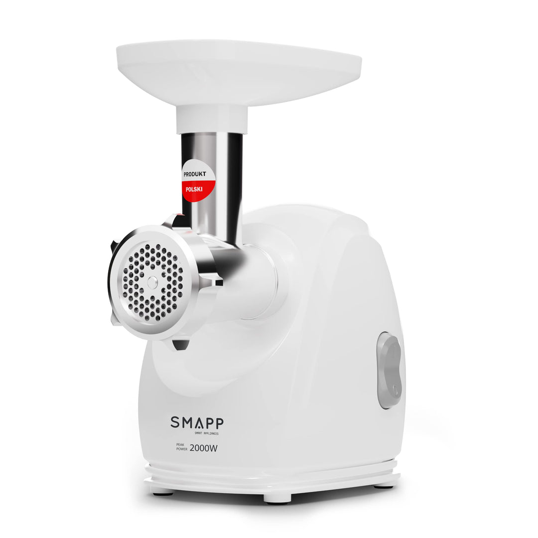 SMAPP 9923731 Weiss Fleischwolf, 2000, Edelstahl Aluminium Hochwertiger Kunststoff Weiss 489.8, Weis