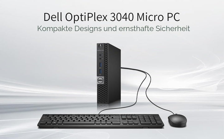 Dell Optiplex 3040 Mini Computer PC mit 24 Zoll Monitor, Intel Core i5-6500, 8GB RAM, 256GB SSD, US