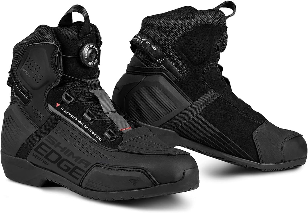 SHIMA EDGE, Motorradschuhe für Männer - Verstärkte Strassenreitschuhe mit ATOP-Verschlusssystem Vent
