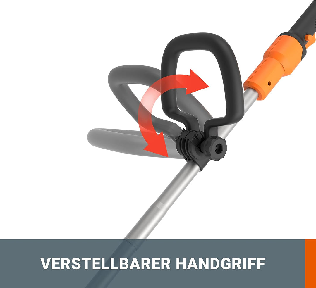 WORX WG183E.9 Rasentrimmer 40 V (2 x 20 V) - Doppelfaden & Doppelleistung - Schnittdurchmesser 33 cm