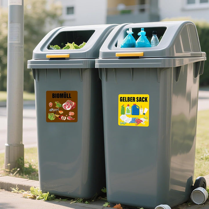 Recycling Mülleimer Aufkleber 15 x 15 cm Vinyl Abnehmbar Wasserdicht Selbstklebend für Startseite Bü