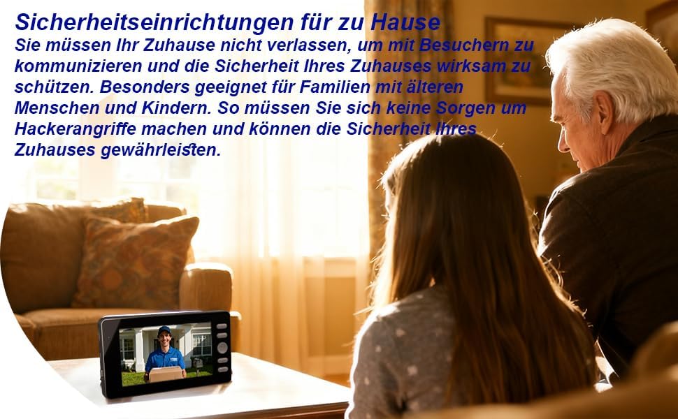 Winnes Video-Türklingel, wasserdicht IP65, Video-Gegensprechanlage mit 1080P 4,3'' IPS-Bildschirm, k