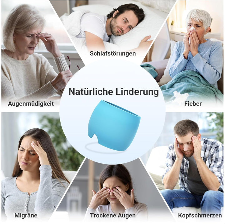 Comfytemp Gel Kühlmütze Migräne Maske, Dehnbare Kühlpads Headache Relief Hat, Kaltkompressionstherap