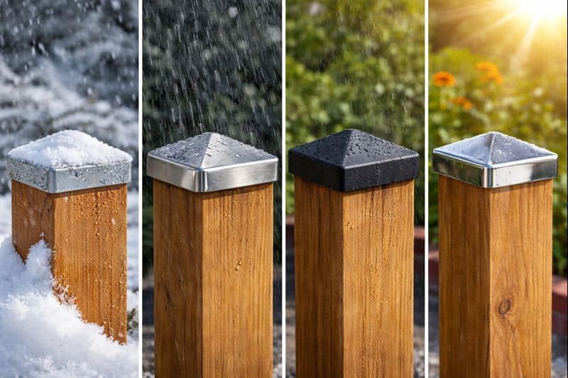 FeNau 10er Set Pfostenkappe 12x12 cm verzinkt - Carport Balken Pyramide inkl. 20 Schrauben Stahl, ve