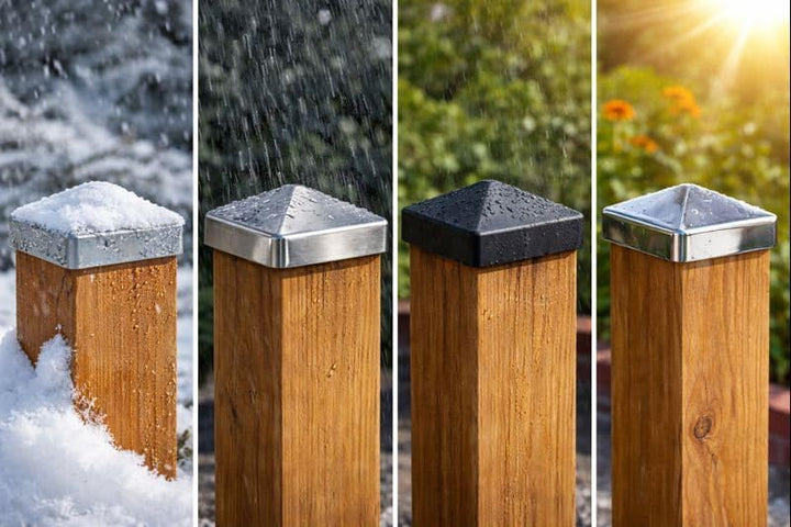 FeNau 10er Set Pfostenkappe 12x12 cm verzinkt - Carport Balken Pyramide inkl. 20 Schrauben Stahl, ve