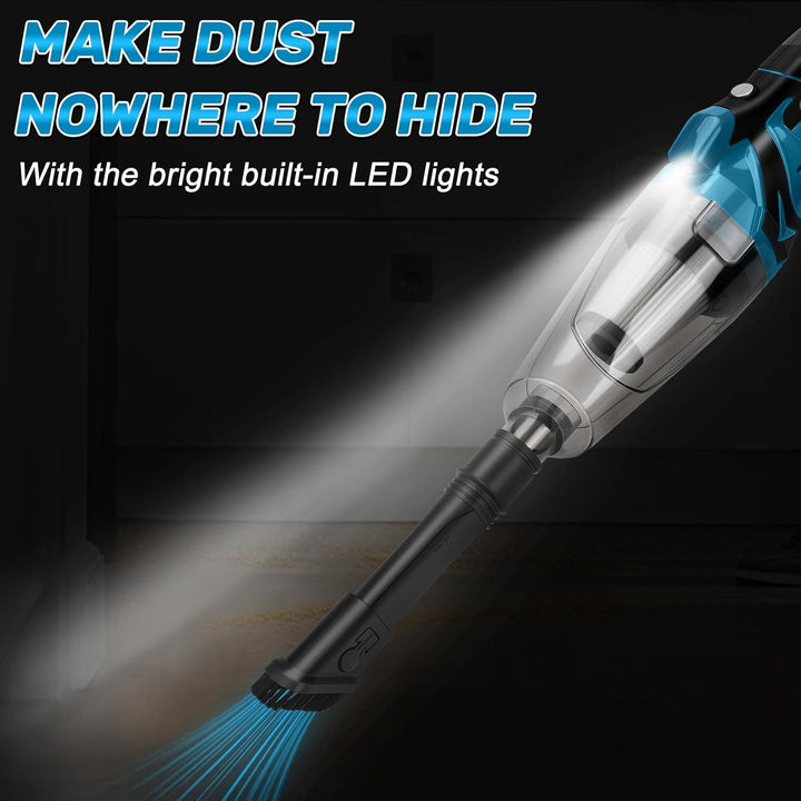 Akku Handstaubsauger kompatibel mit Makita 18V Akku, 10000Pa Tragbar Staubsauger mit 4 Düsen und 0,7