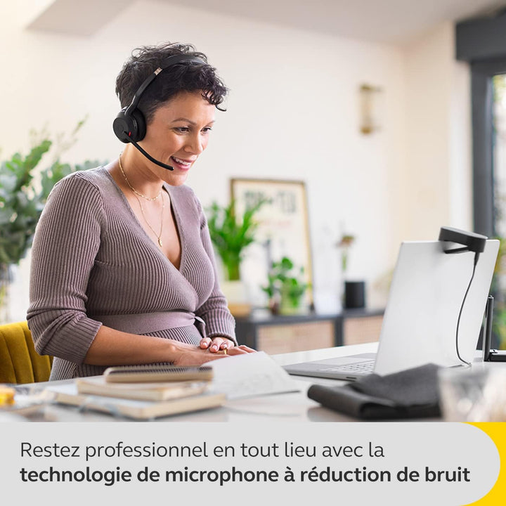 Jabra Evolve2 55 - schnurloses Stereo-Headset mit Ladestation Air Comfort - Mikrofone mit Geräuschun