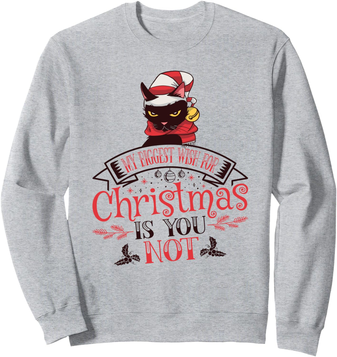Unangemessene Grumpy Black Cat Sarkastic Christmas Sweatshirt