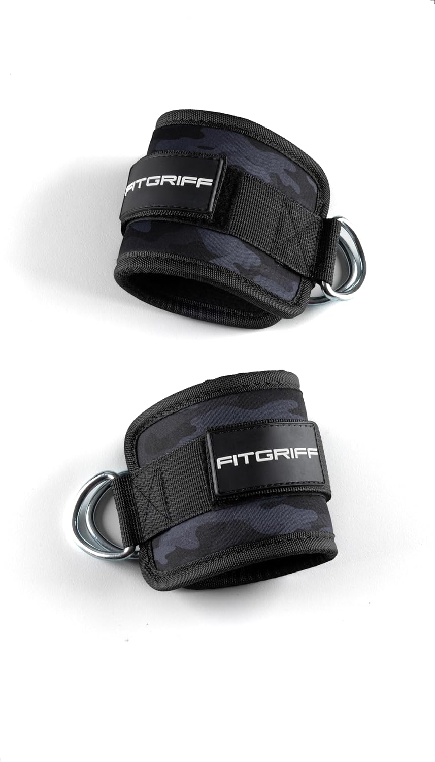 Fitgriff® Fussschlaufen V1 (gepolstert) - für Fitness Training am Kabelzug - (2 Stück) Ankle Straps