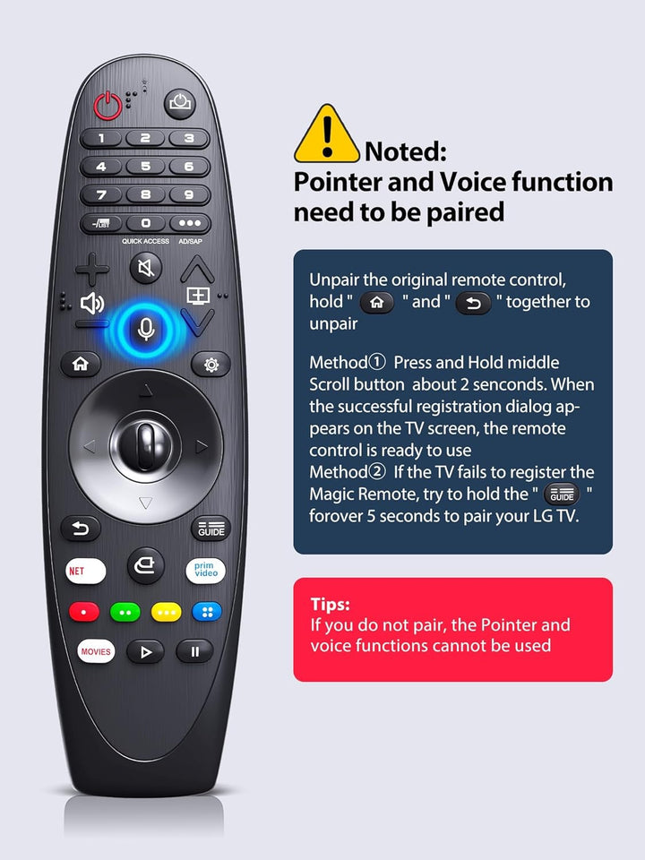 AKB75855501 Sprachsteuerung Magic Fernbedienung Ersatz Kompatibel mit LG Smart TV 2020 - MR20GA MR21