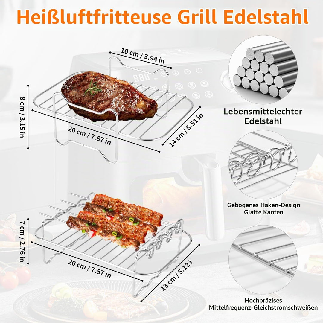 26 Stück Heissluftfritteuse Zubehör Set, Ninja AF400EU AF400EUCP AF451EU AF451EUCP AF500EU AF500EUCP
