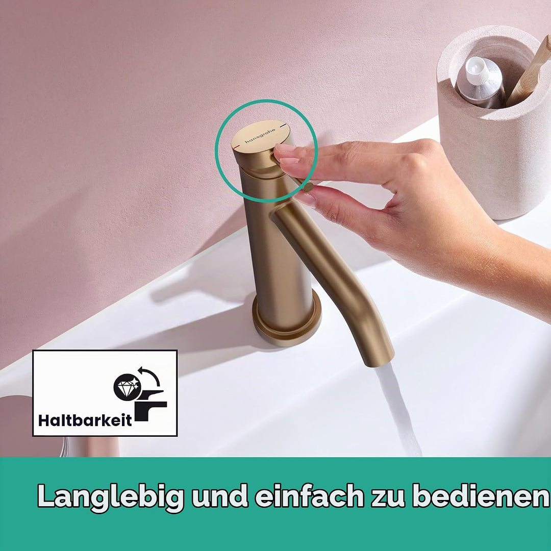 hansgrohe Tecturis S - Waschtischarmatur ohne Ablauf, Wasserhahn Bad mit Auslauf Höhe 110mm, Mischba