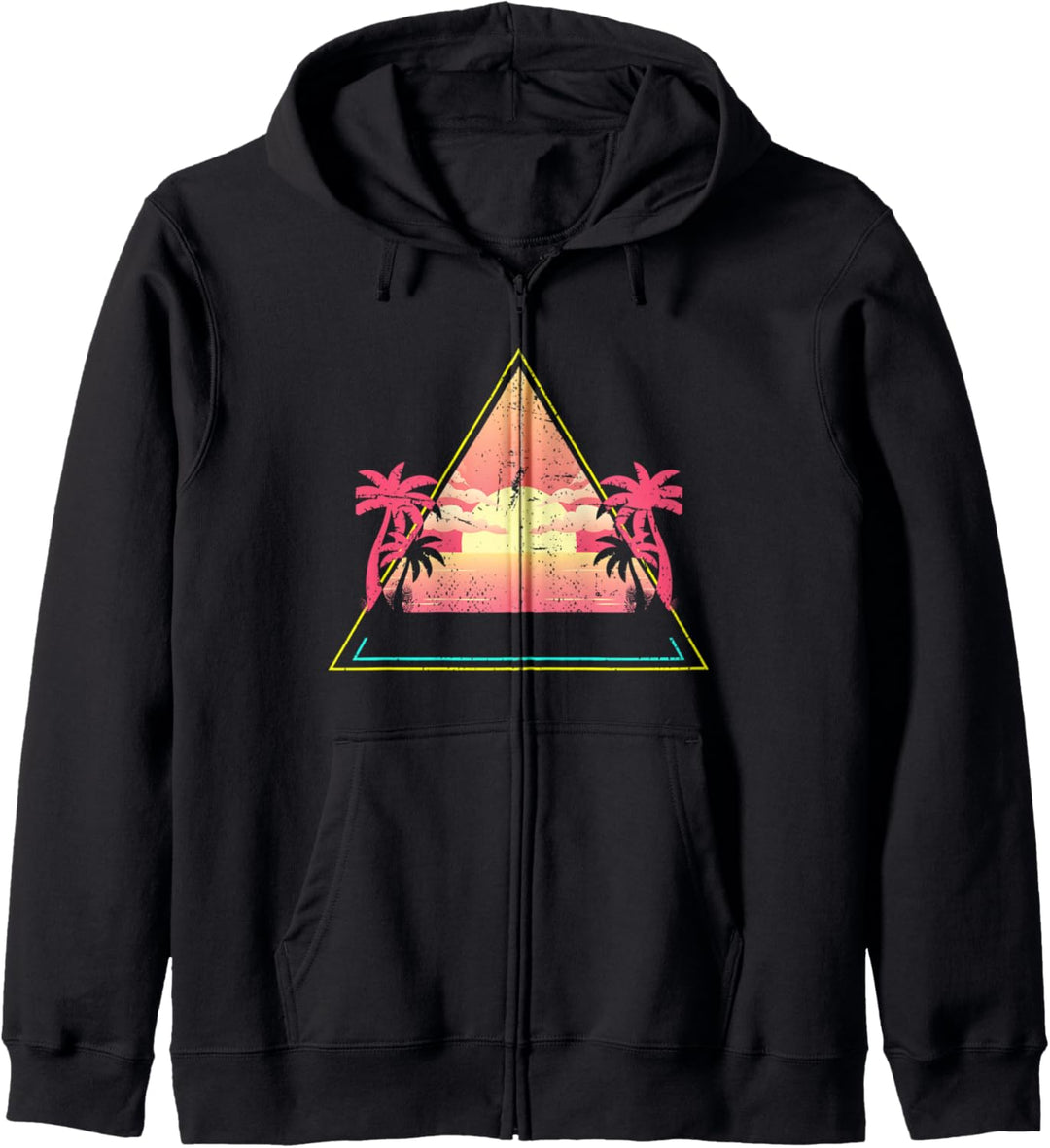 1990er Kunst Synthwave 80er Sonnenaufgang Vaporwave Kapuzenjacke