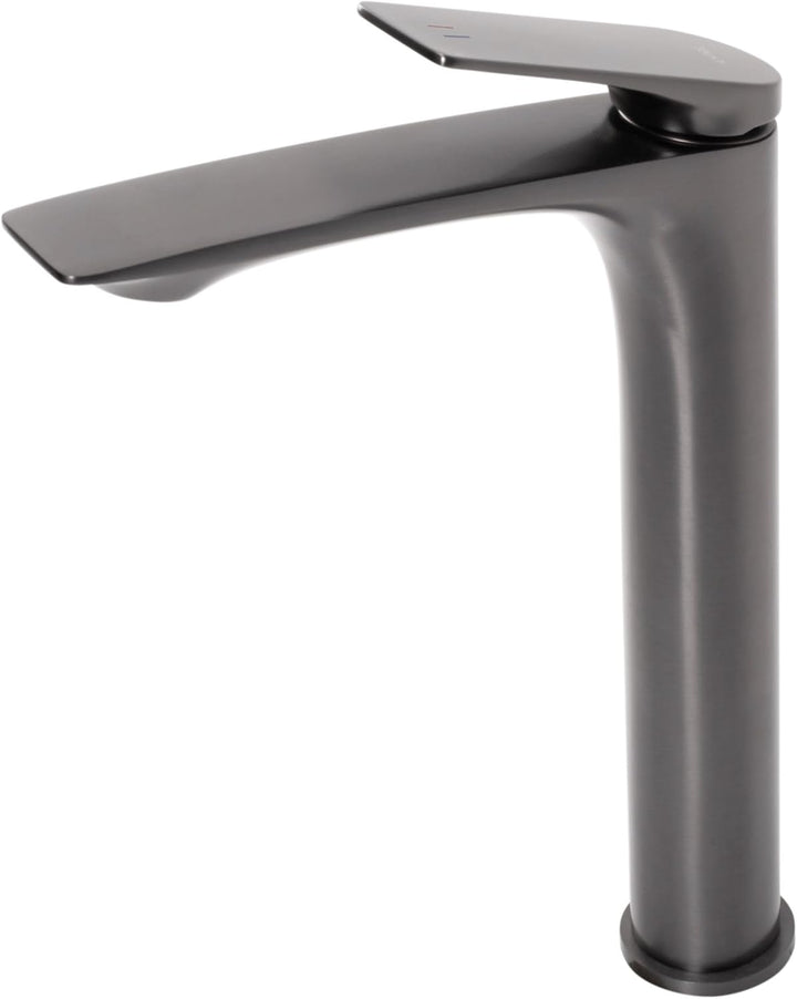 Rea Waschtischarmatur AVALON titanium High Wasserhahn Bad Badarmatur aus Messing Armatur für Waschbe